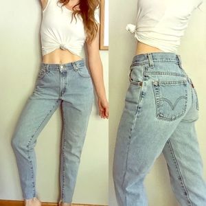 Vintage Levi's 550 high waist raw hem mom jeans