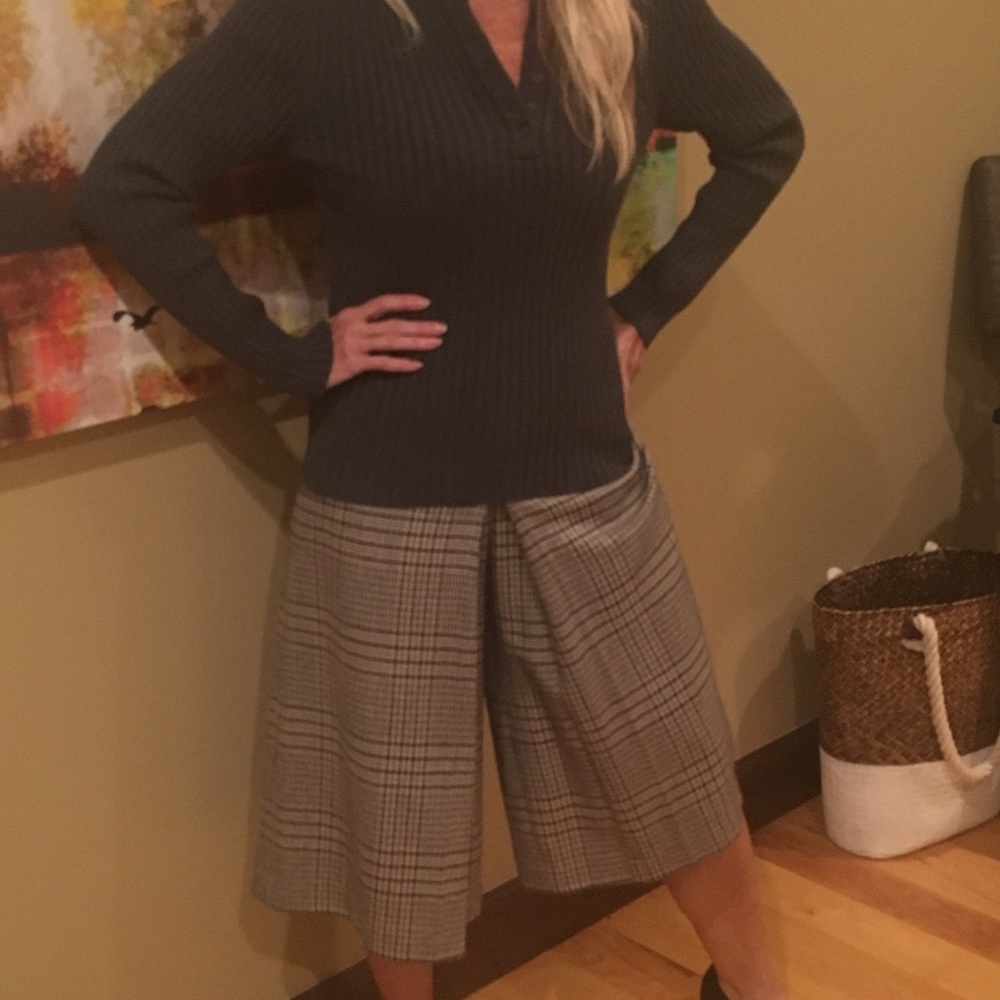 Houndstooth culotte pant