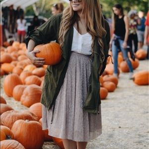 Blush/violet midi skirt