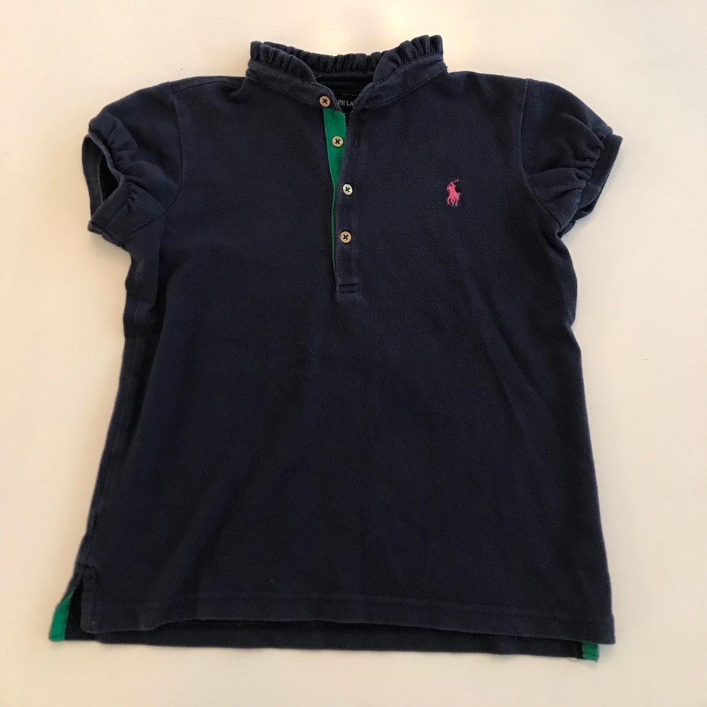 Girls navy polo shirt