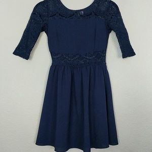 H&m Divided Navy Blue Lace Dress