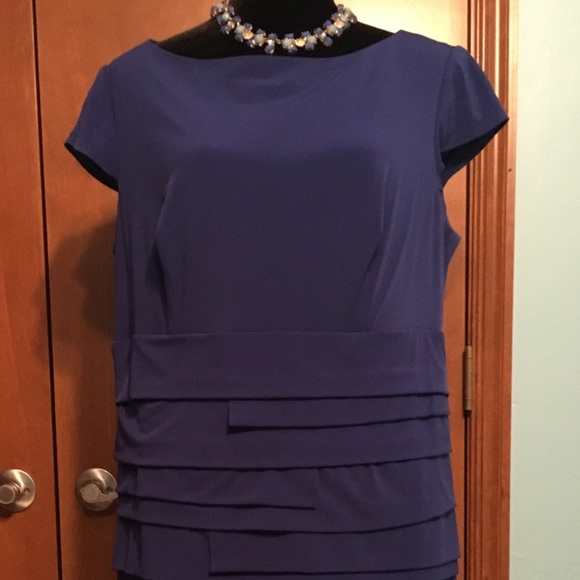 Dress Barn Royal blue pleated detail dress! - Picture 2 of 4