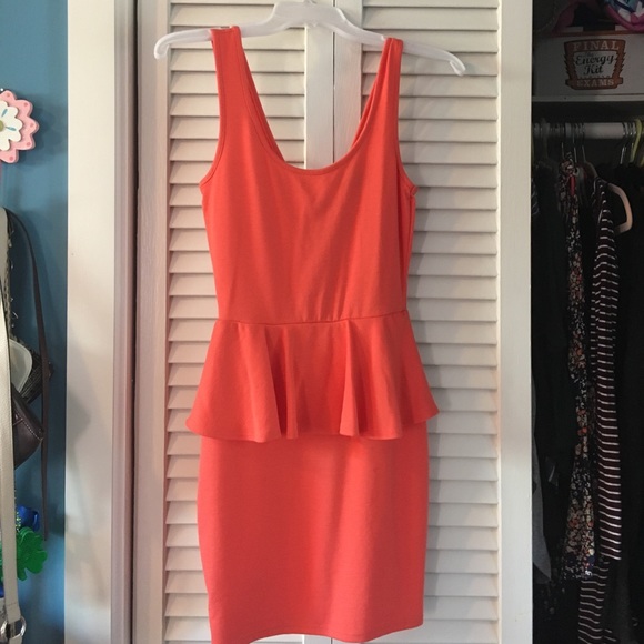 Pink Peplum Dress - Picture 1 of 8