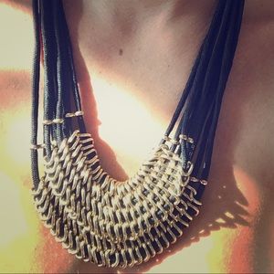 Statement Necklace- Black and Gold 🍂