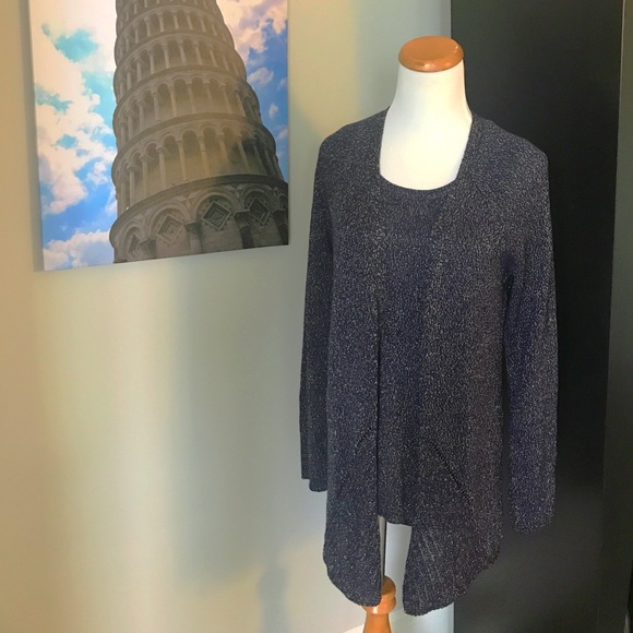Chico's Sweaters - Chico's Navy/Gold Tunic Cardigan set