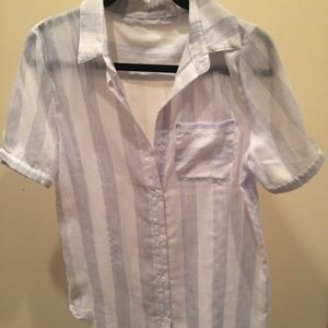 blue and white striped shirt