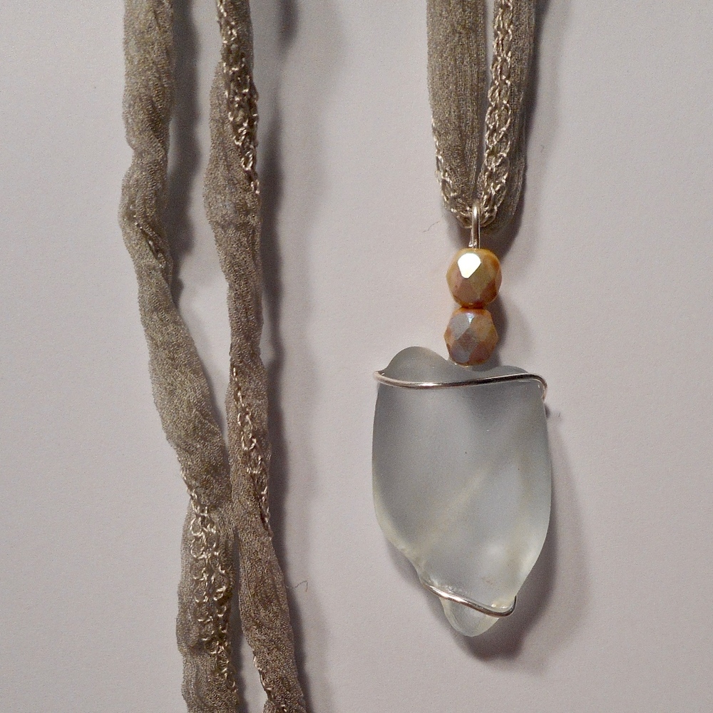 art necklace using vintage glass