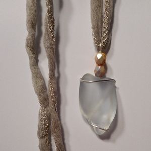 art necklace using vintage glass