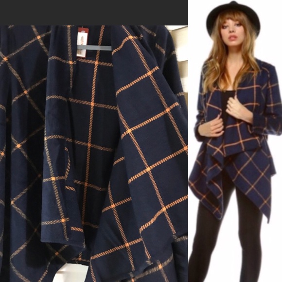 Size Small left!’ Plaid Woven Draped Open Jacket. - Picture 8 of 8