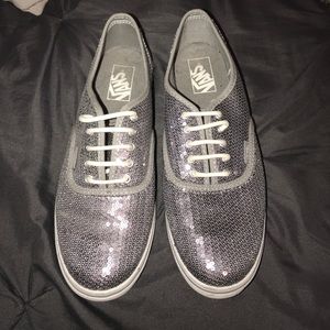 Silver Sequin Vans
