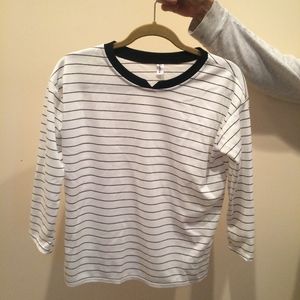 black and white striped tee