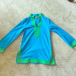Tory Burch blue cover up tunic