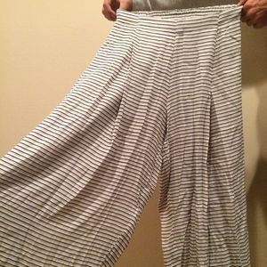 striped flared pants