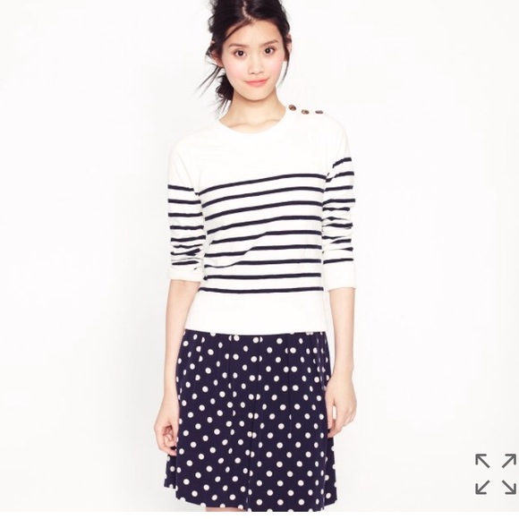 J. Crew Sweaters - •J. Crew• Tortoise Button Striped Sweatshirt