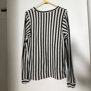 Black and white vertical striped sweater medium