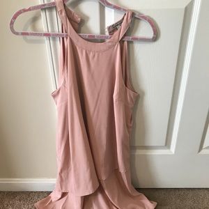 Blush pink dress with button neck