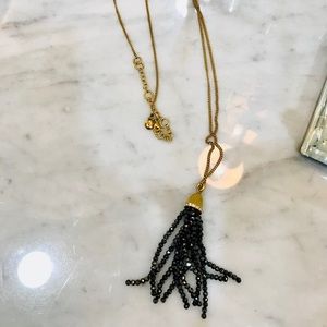 j crew tassel necklace. Brass/ silver/ diamonds.