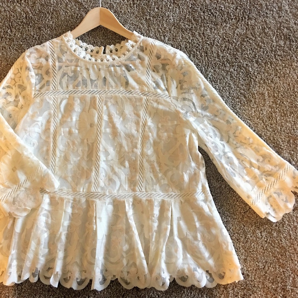 Anthropologie Lace blouse w/lining by HD in Paris