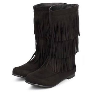 Wild Diva Suede Fringe Moccasin Boot