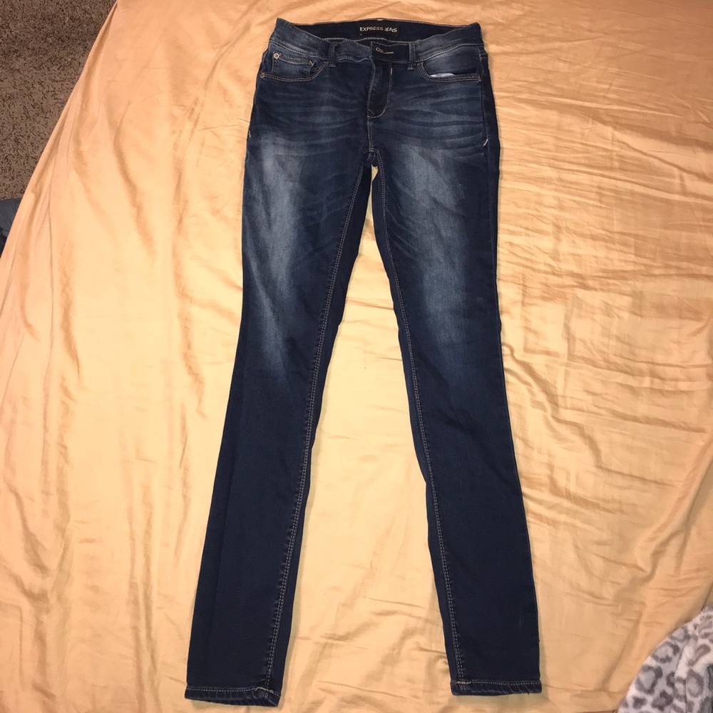 Dark wash Mid Rise Stretch Jean Leggings