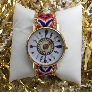 Colorful Hand Watch w/ feathers - Quarts MOVT