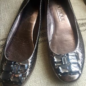 San Edelman Pewter flats