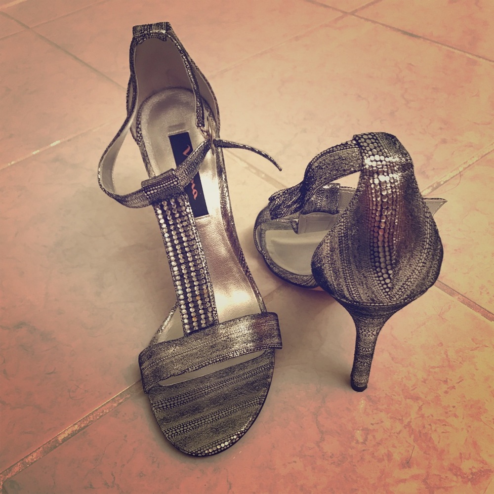 Nina rhinestone t-strap sandals