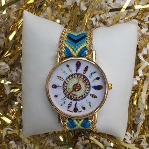 Colorful Hand Watch w/ feathers - Quartz MOVT
