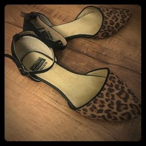 Leopard and black print flats