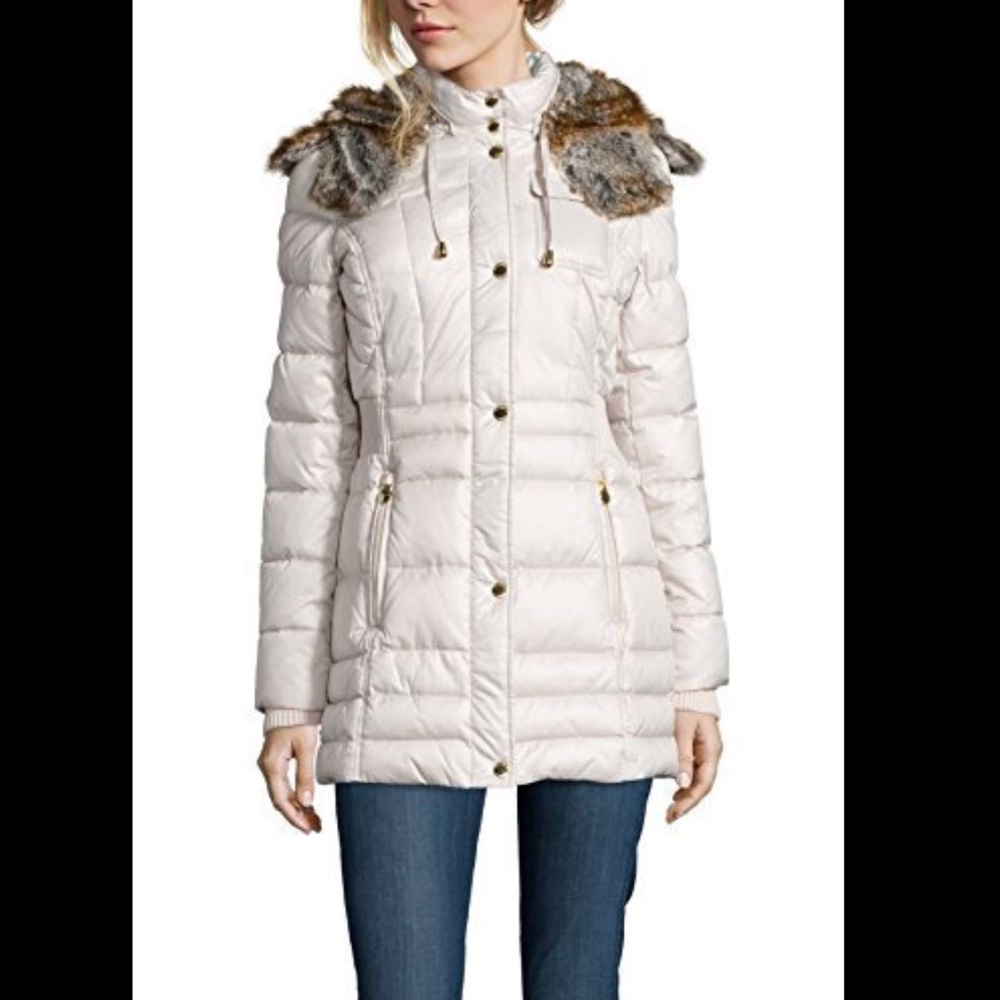 Laundry by Design size M faux-fur puffer coat