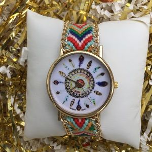Colorful Hand Watch w/ feathers - Quartz MOVT