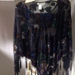 Cold Water Creek Beaded Poncho