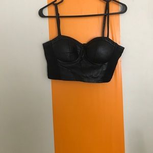 Spaghetti strapped crop top