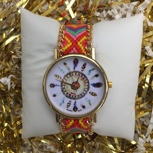 Colorful Hand Watch w/ feathers - Quartz MOVT