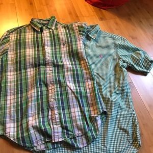 2 set men's M short sleeve button ups