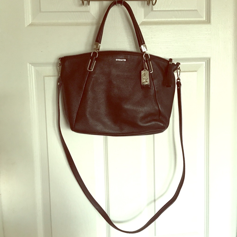 COACH BLACK PEBBLE LEATHER SATCHEL