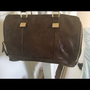 Hobo glazed leather handbag