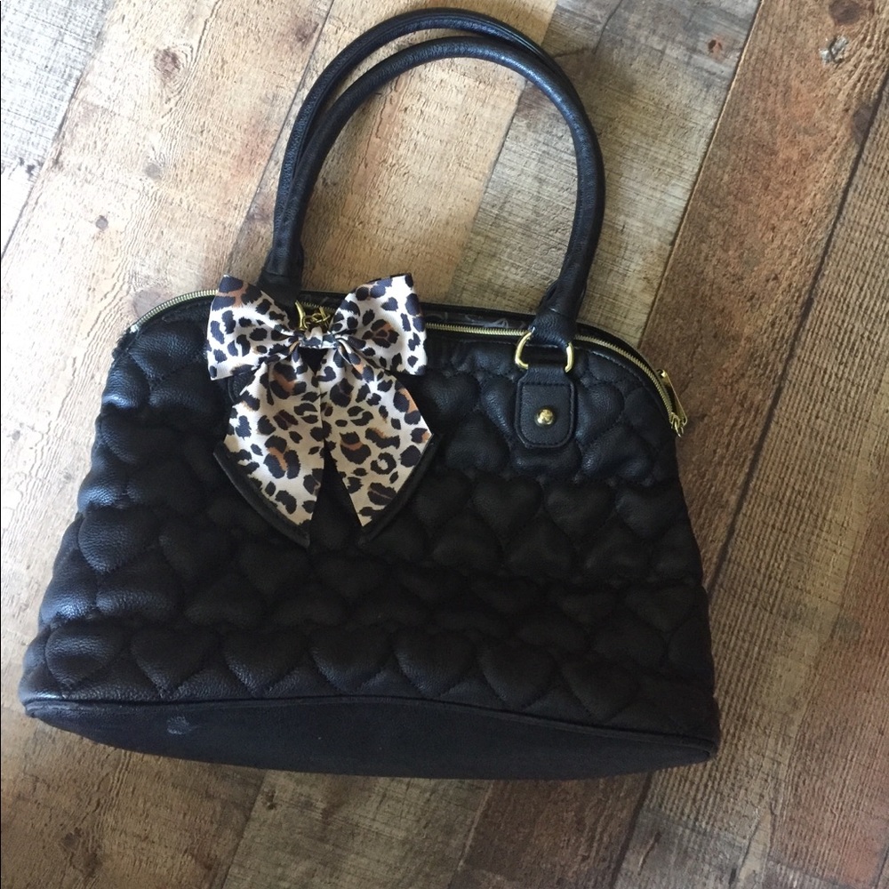 Betsey Johnson Bowling Bag | leopard print Bow