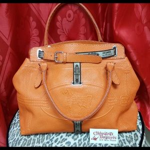 Authentic Fendi Selleria Orange Leather Purse