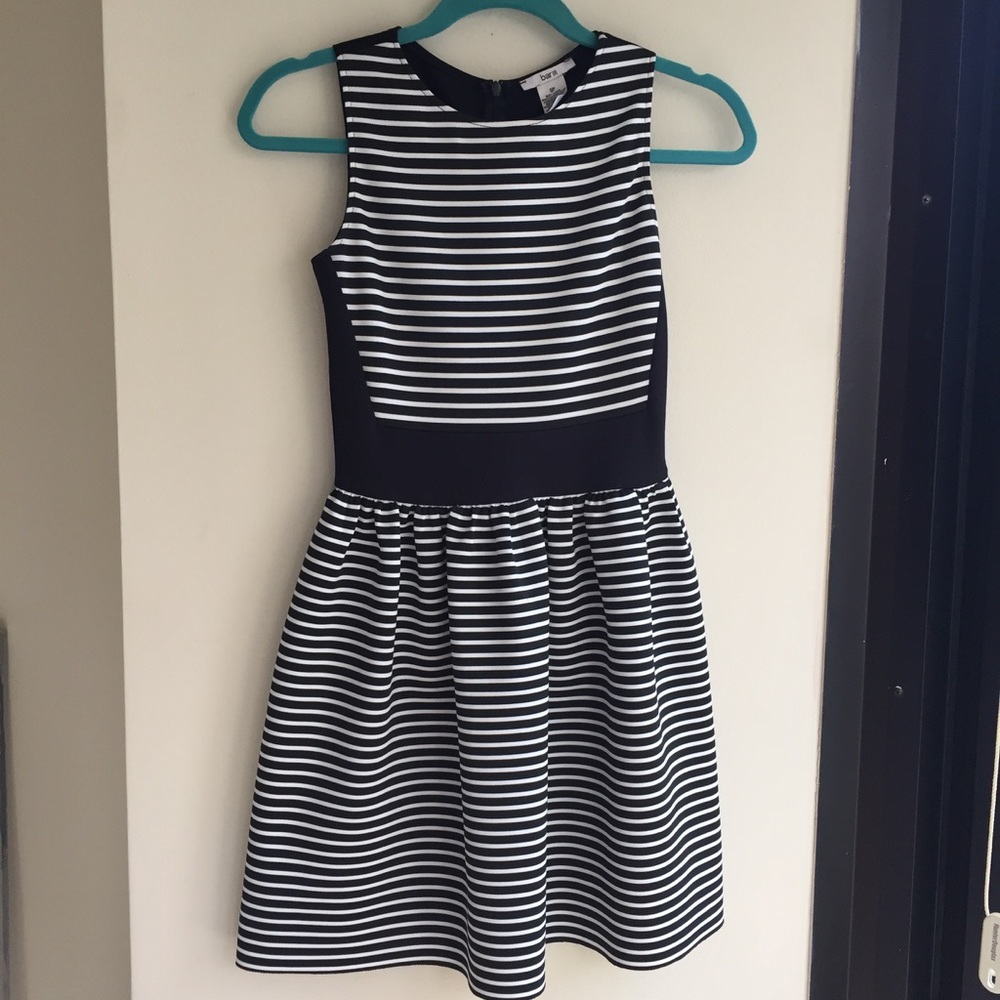 Bar III Black and White Striped Dress