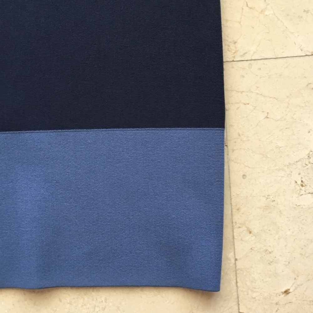 Bcbg Navy Elastic Color-Block Skirt - image 3