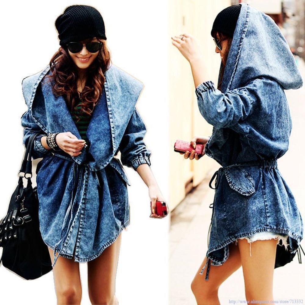 Denim hooded jacket..