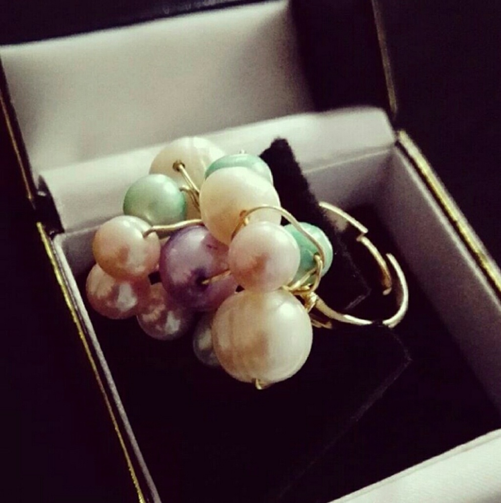Ring pearls cultivated (adjustable)