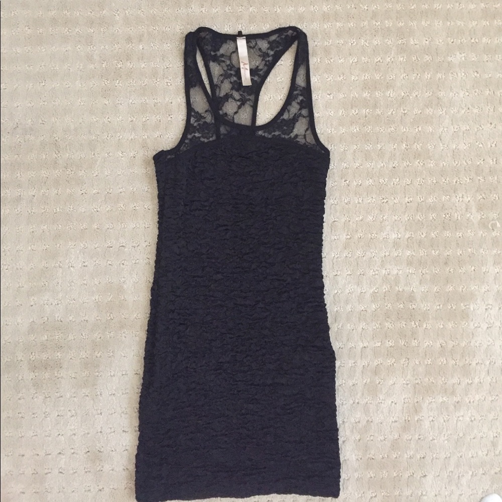 Black ruffled body con dress