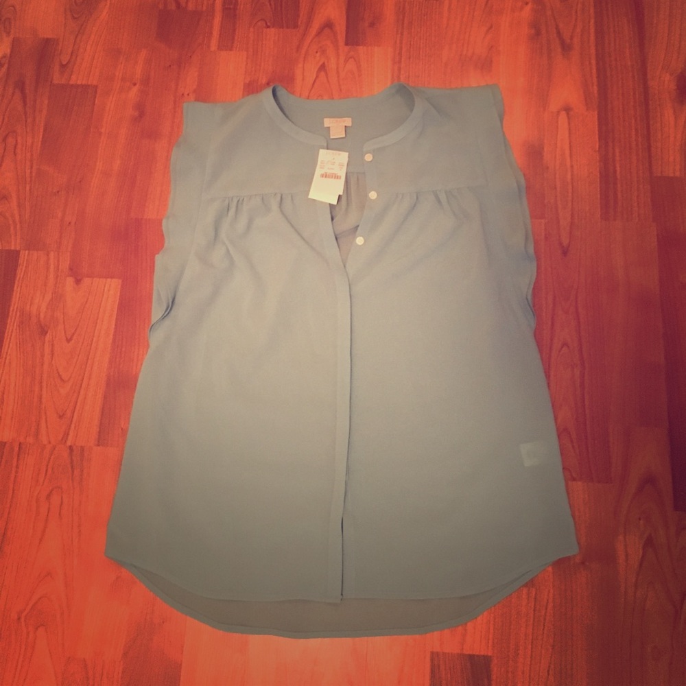 NWT - J. Crew sleeveless blouse w ruffles - size 8