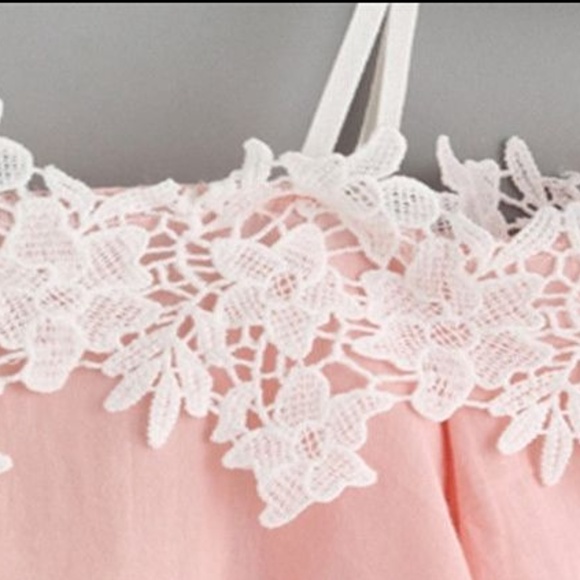 NEW sexy Off shoulder lace blue crop top - Picture 3 of 3