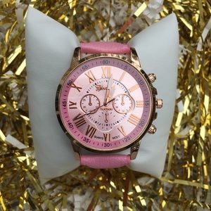 Pink w/ Rose Gold Hand Watch- Geneva