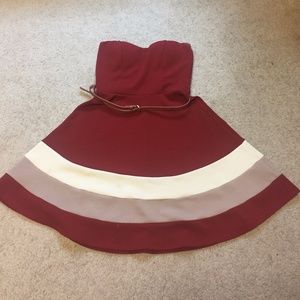 Red, casual dress