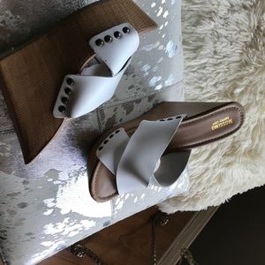White wedge sandal
