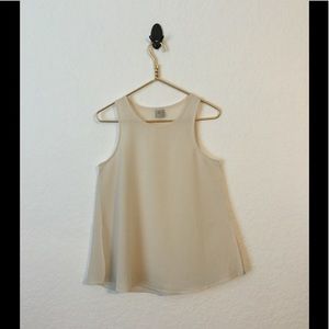 Anthropologie Paper Crane Cream Tank Top